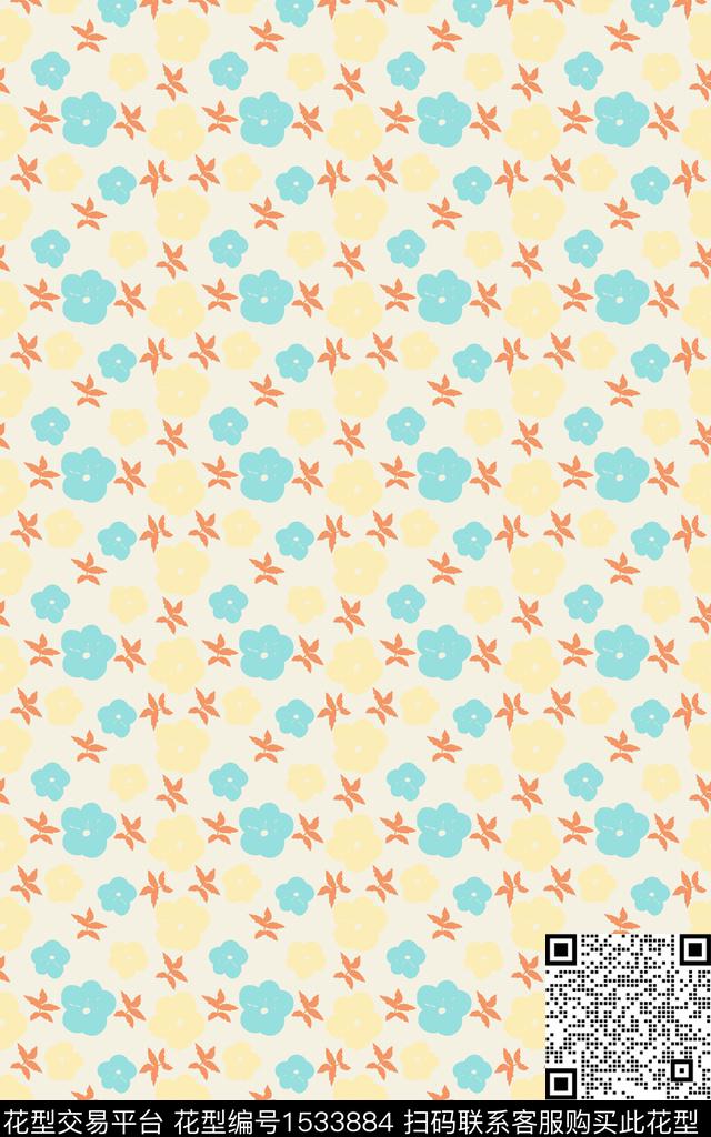 花卉简约小碎花数码印花华亿平台下载（图片编号: 1533884） - 瓦栏（Walan）