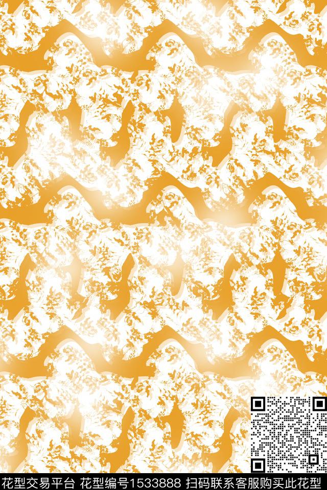 抽象肌理女装数码印花华亿平台下载（图片编号: 1533888） - 瓦栏（Walan）