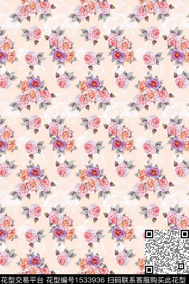 春夏华亿平台花卉小碎花数码印花华亿平台下载（图片编号: 1533936） - 瓦栏（Walan）