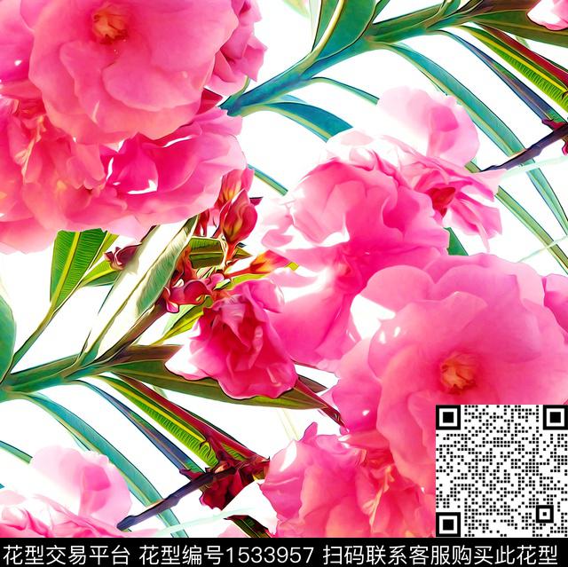 手绘大花鸢尾花2024春夏数码印花华亿平台下载（图片编号: 1533957） - 瓦栏（Walan）