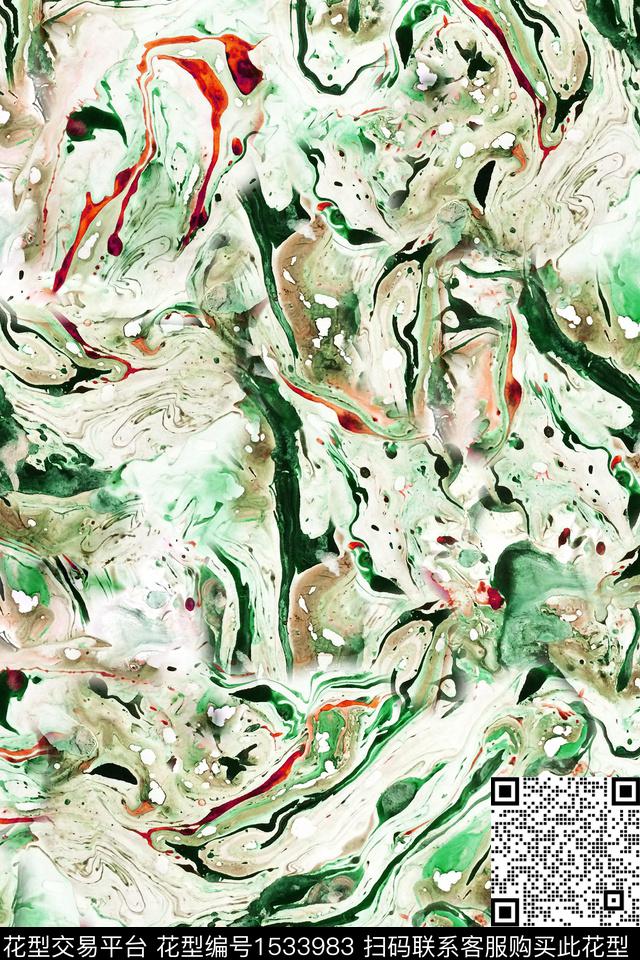 抽象纹理大理石数码印花华亿平台下载（图片编号: 1533983） - 瓦栏（Walan）