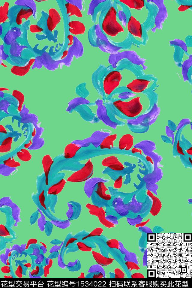 笔触抽象数码华亿平台数码印花华亿平台下载（图片编号: 1534022） - 瓦栏（Walan）