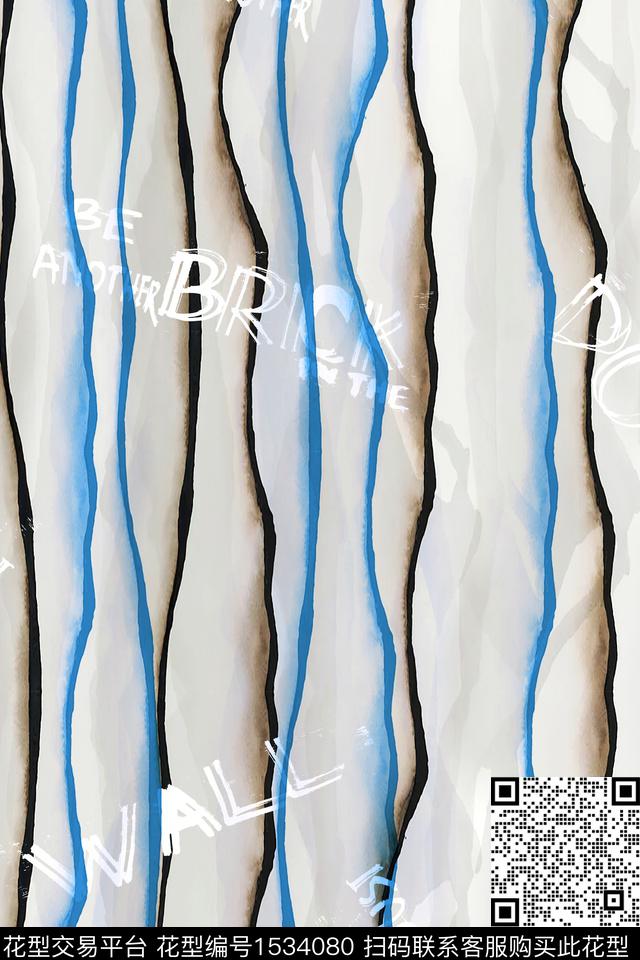 抽象男装字母男装满版花数码印花华亿平台下载（图片编号: 1534080） - 瓦栏（Walan）