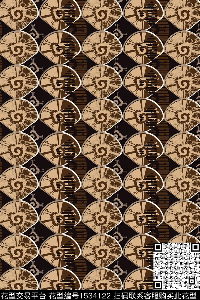 抽象男装几何数码印花华亿平台下载（图片编号: 1534122） - 瓦栏（Walan）