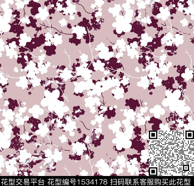 女装花卉连衣裙数码印花华亿平台下载（图片编号: 1534178） - 瓦栏（Walan）