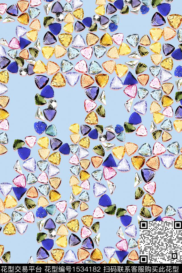 真丝几何数码印花华亿平台下载（图片编号: 1534182） - 瓦栏（Walan）