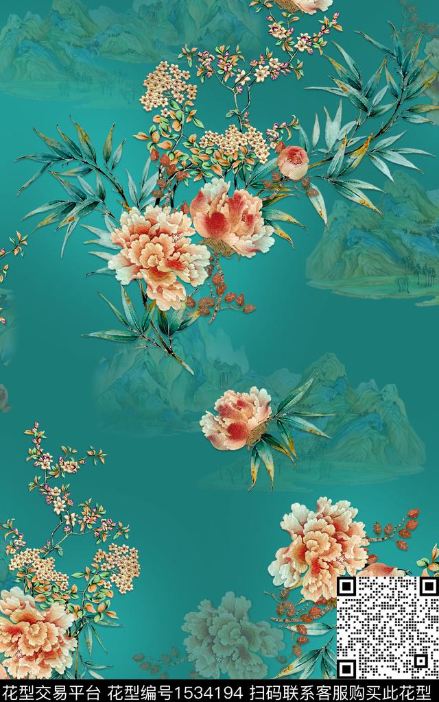 香云纱数码华亿平台中国风数码印花华亿平台下载（图片编号: 1534194） - 瓦栏（Walan）