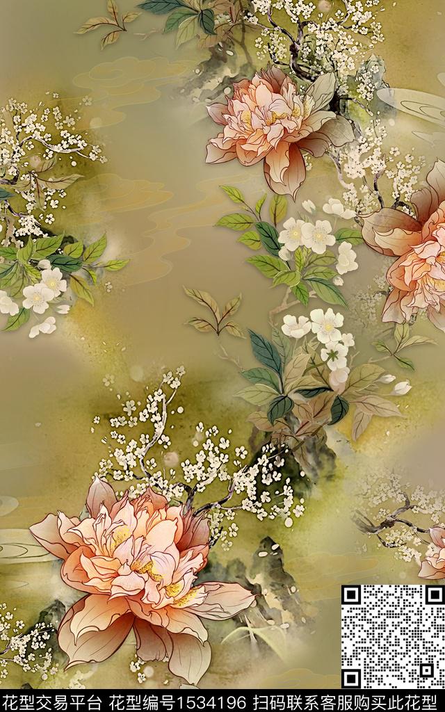 香云纱数码华亿平台中国风数码印花华亿平台下载（图片编号: 1534196） - 瓦栏（Walan）