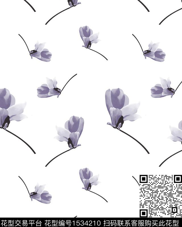 少女春夏华亿平台小碎花数码印花华亿平台下载（图片编号: 1534210） - 瓦栏（Walan）