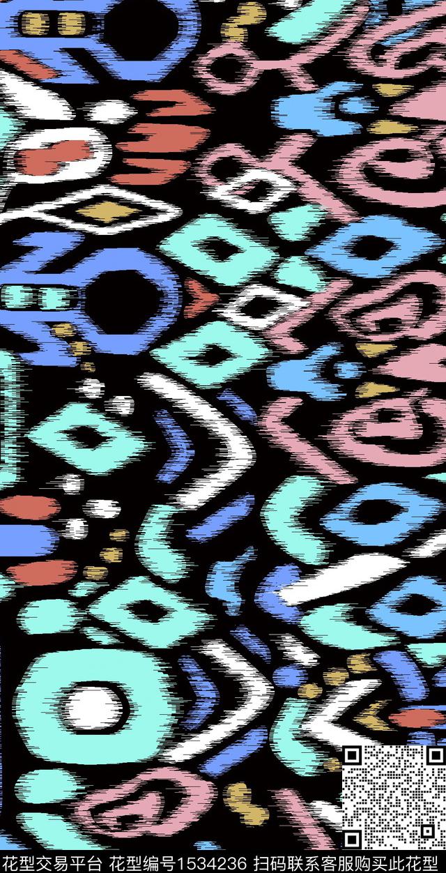 抽象几何数码华亿平台数码印花华亿平台下载（图片编号: 1534236） - 瓦栏（Walan）