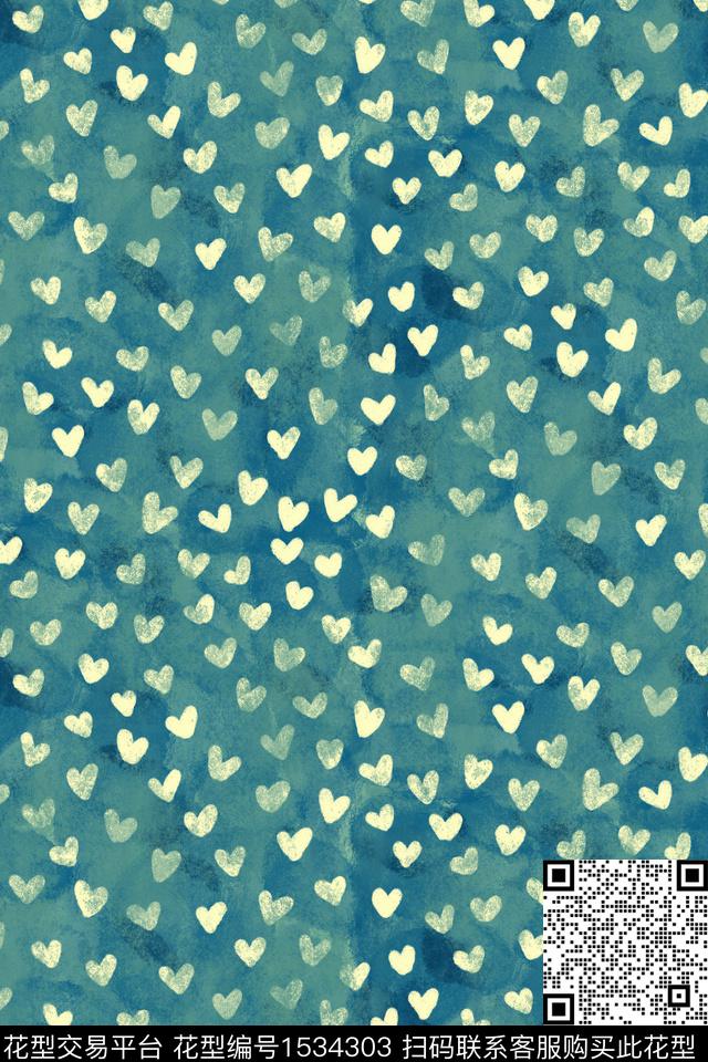 趣味爱心肌理数码印花华亿平台下载（图片编号: 1534303） - 瓦栏（Walan）