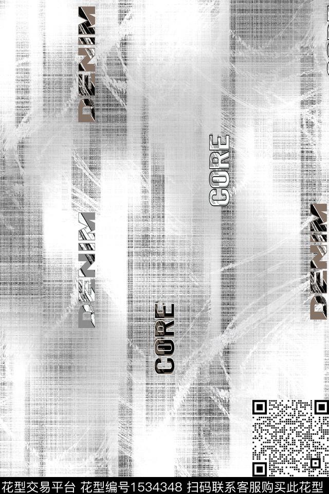 抽象男装字母男装满版花数码印花华亿平台下载（图片编号: 1534348） - 瓦栏（Walan）