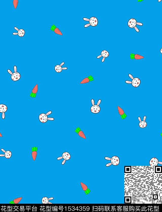 卡通童装兔子传统印花华亿平台下载（图片编号: 1534359） - 瓦栏（Walan）