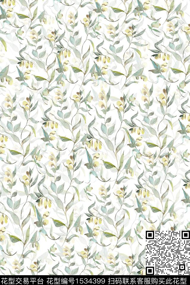 水彩花卉小碎花数码印花华亿平台下载（图片编号: 1534399） - 瓦栏（Walan）
