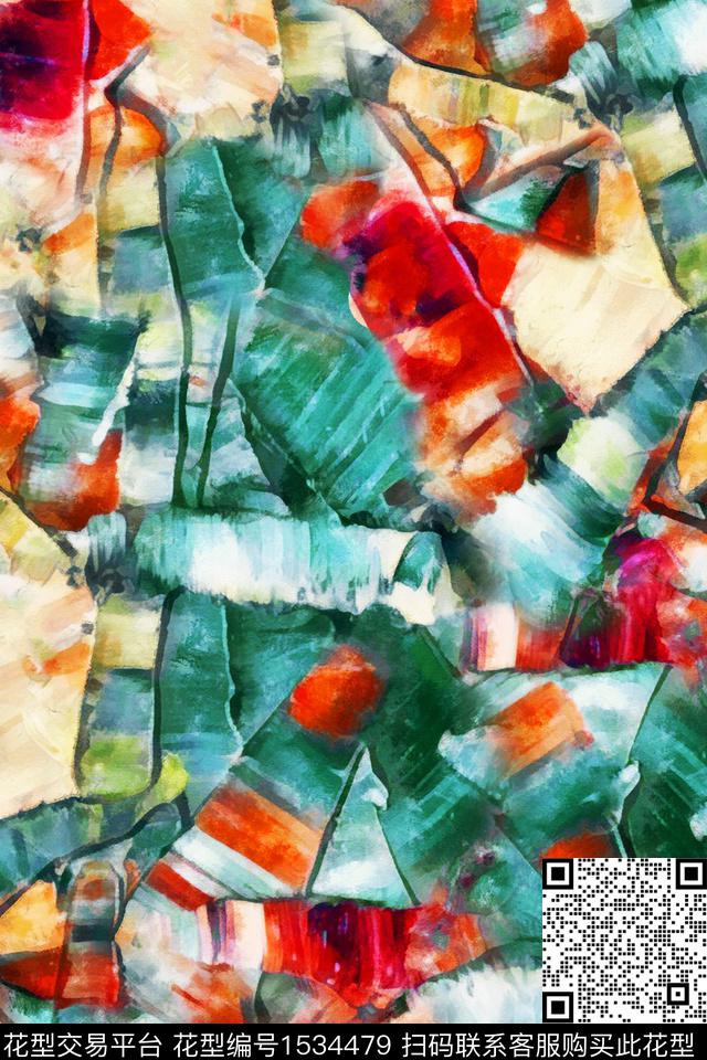 抽象肌理油画华亿平台数码印花华亿平台下载（图片编号: 1534479） - 瓦栏（Walan）