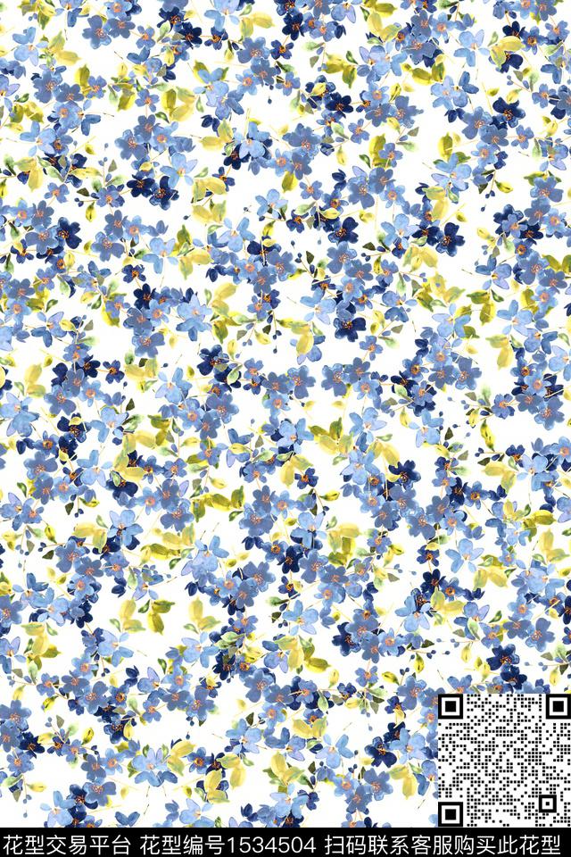 水彩春夏华亿平台花卉数码印花华亿平台下载（图片编号: 1534504） - 瓦栏（Walan）