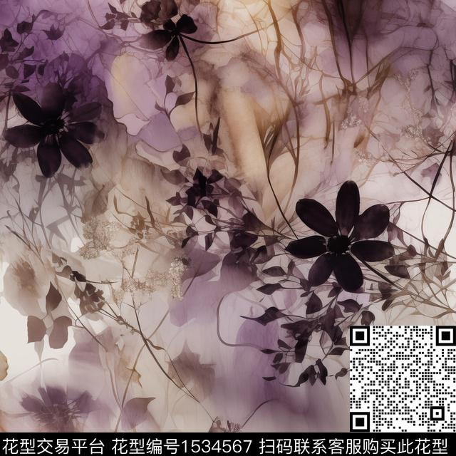 水彩水彩花卉花卉数码印花华亿平台下载（图片编号: 1534567） - 瓦栏（Walan）