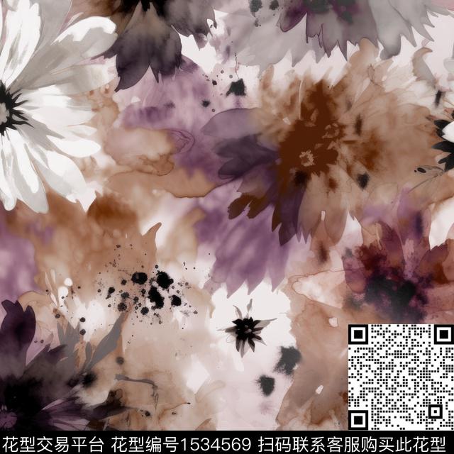 水彩水彩花卉花卉数码印花华亿平台下载（图片编号: 1534569） - 瓦栏（Walan）