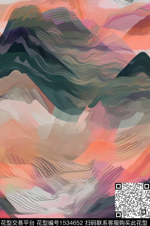 抽象风景肌理数码印花华亿平台下载（图片编号: 1534652） - 瓦栏（Walan）