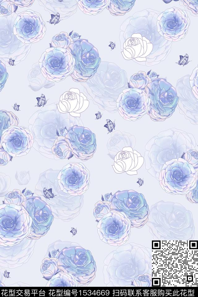 女装花卉数码华亿平台数码印花华亿平台下载（图片编号: 1534669） - 瓦栏（Walan）