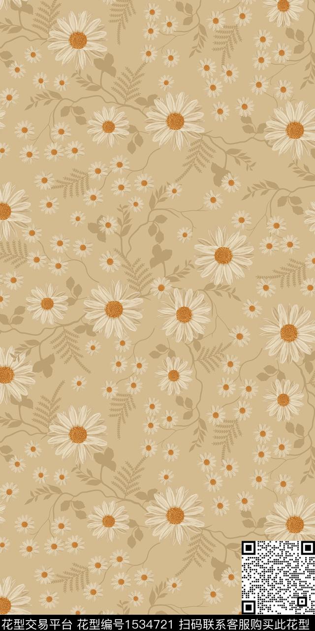 绿植树叶花卉小碎花数码印花华亿平台下载（图片编号: 1534721） - 瓦栏（Walan）