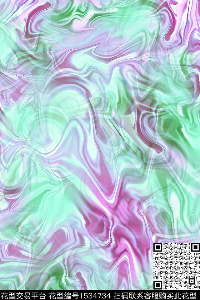 肌理抽象波纹数码印花华亿平台下载（图片编号: 1534734） - 瓦栏（Walan）