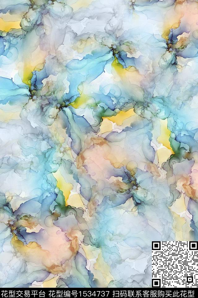 肌理抽象女装数码印花华亿平台下载（图片编号: 1534737） - 瓦栏（Walan）
