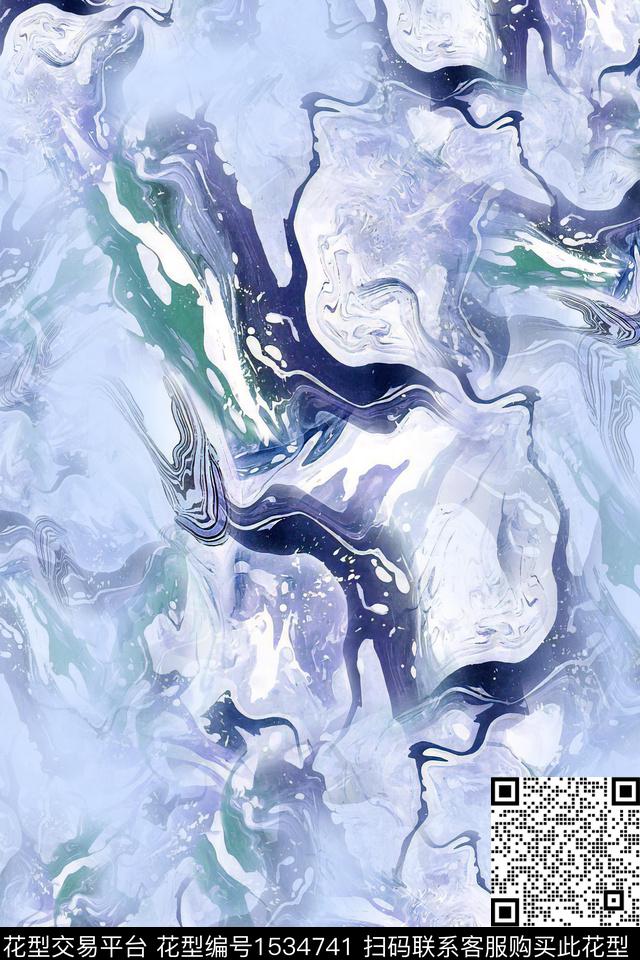 肌理抽象女装数码印花华亿平台下载（图片编号: 1534741） - 瓦栏（Walan）