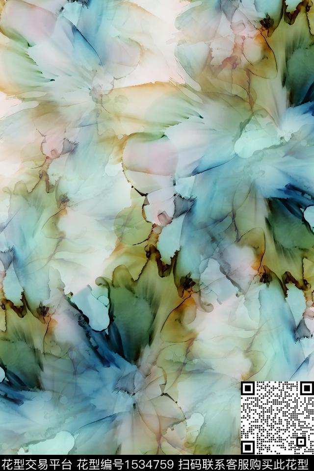 肌理抽象女装数码印花华亿平台下载（图片编号: 1534759） - 瓦栏（Walan）