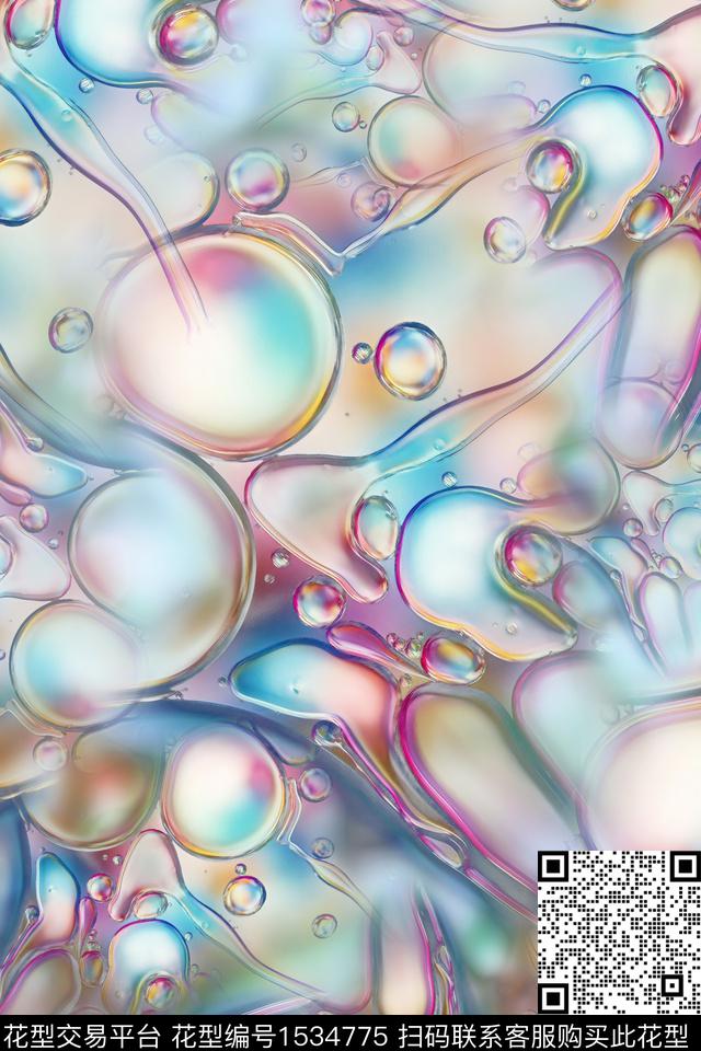 肌理抽象女装数码印花华亿平台下载（图片编号: 1534775） - 瓦栏（Walan）