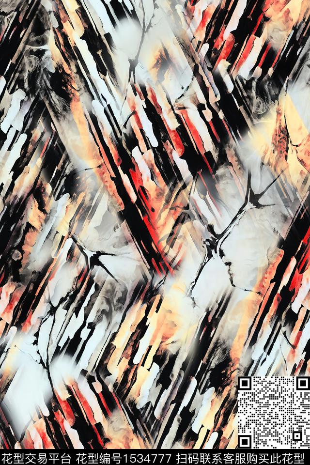 肌理抽象女装数码印花华亿平台下载（图片编号: 1534777） - 瓦栏（Walan）