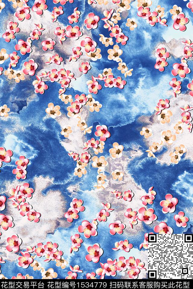 真丝花卉小碎花数码印花华亿平台下载（图片编号: 1534779） - 瓦栏（Walan）