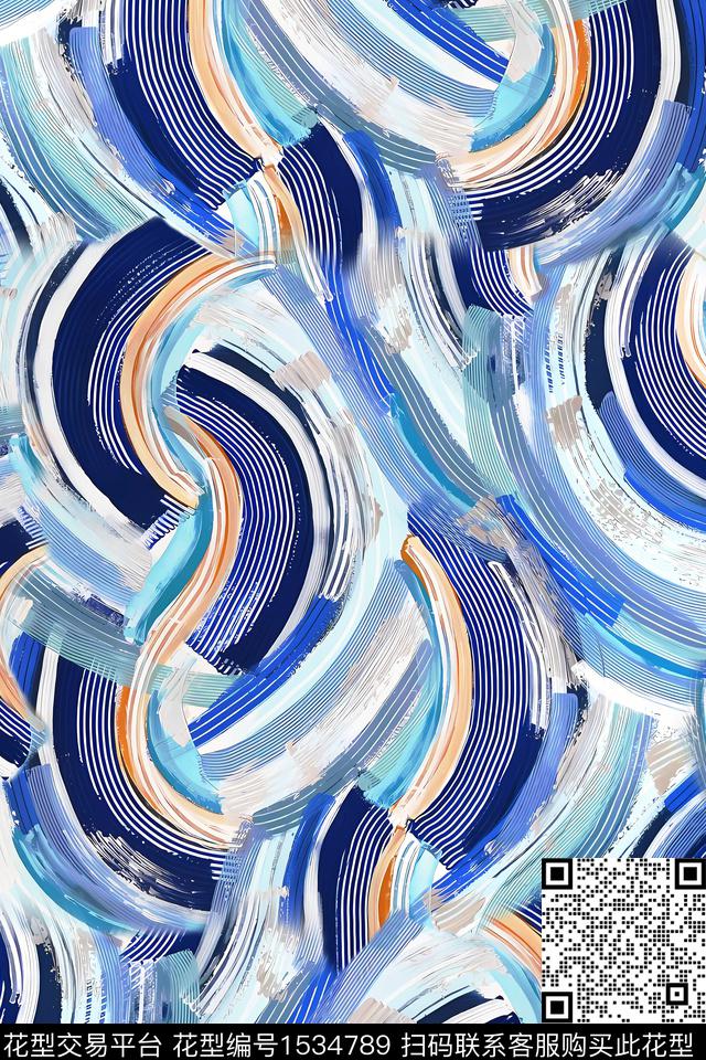 抽象真丝几何数码印花华亿平台下载（图片编号: 1534789） - 瓦栏（Walan）