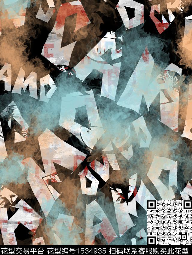 抽象男装时尚纹理数码印花华亿平台下载（图片编号: 1534935） - 瓦栏（Walan）