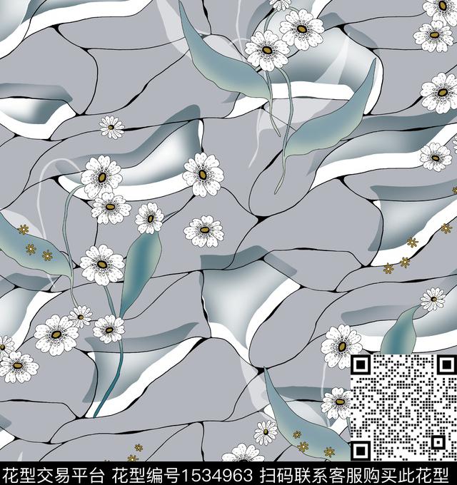 女装花卉连衣裙数码印花华亿平台下载（图片编号: 1534963） - 瓦栏（Walan）