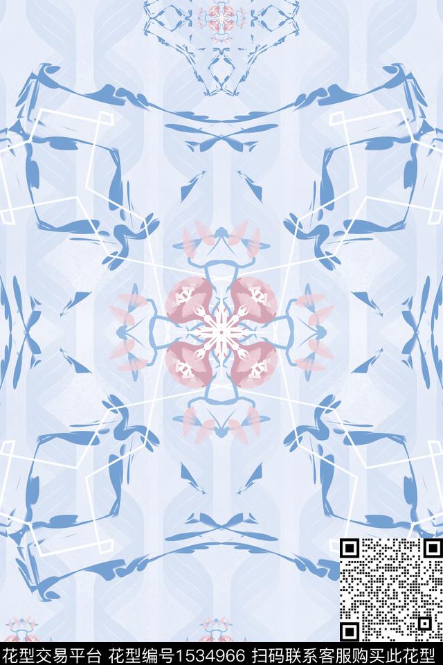 纹样素雅几何数码印花华亿平台下载（图片编号: 1534966） - 瓦栏（Walan）