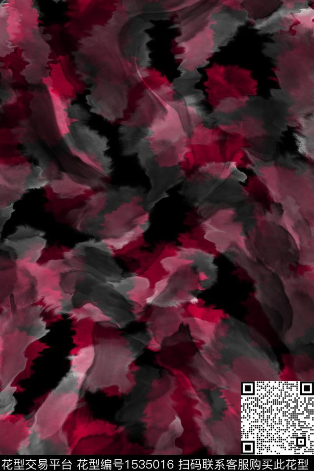 肌理水彩抽象数码印花华亿平台下载（图片编号: 1535016） - 瓦栏（Walan）