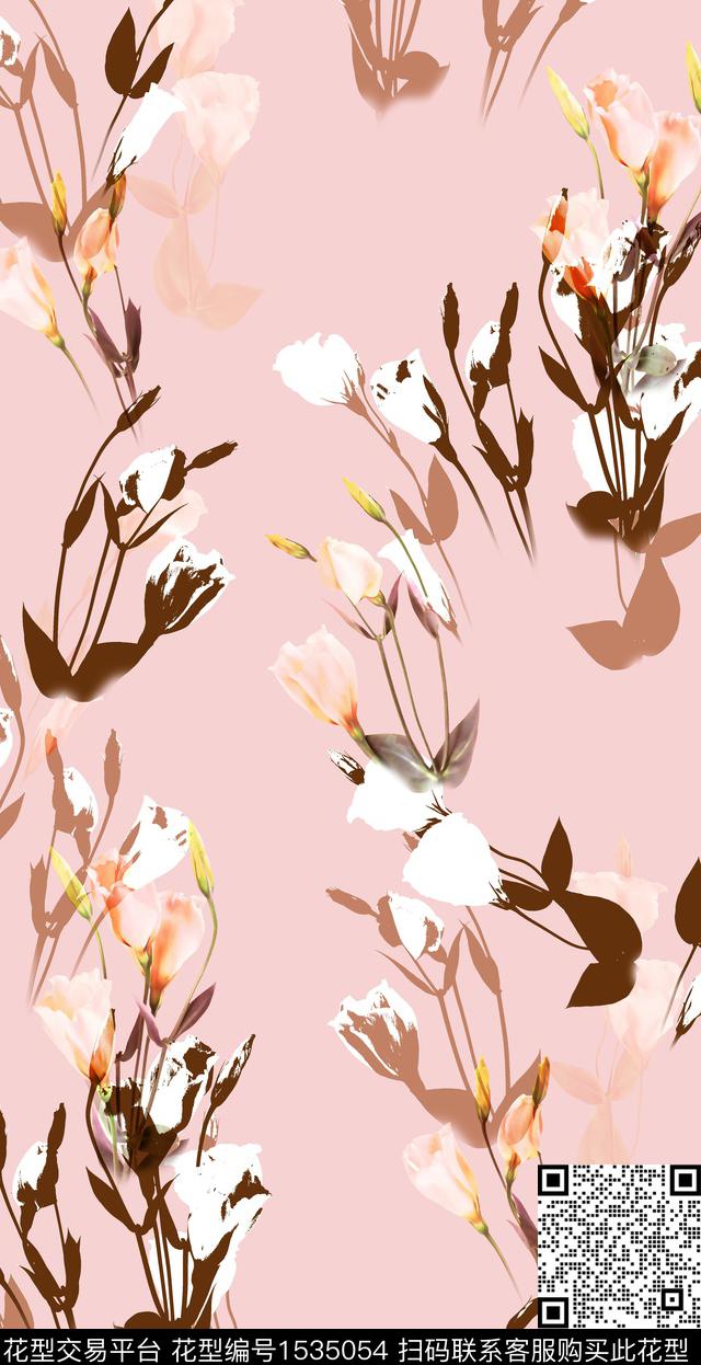 女装花卉连衣裙数码印花华亿平台下载（图片编号: 1535054） - 瓦栏（Walan）