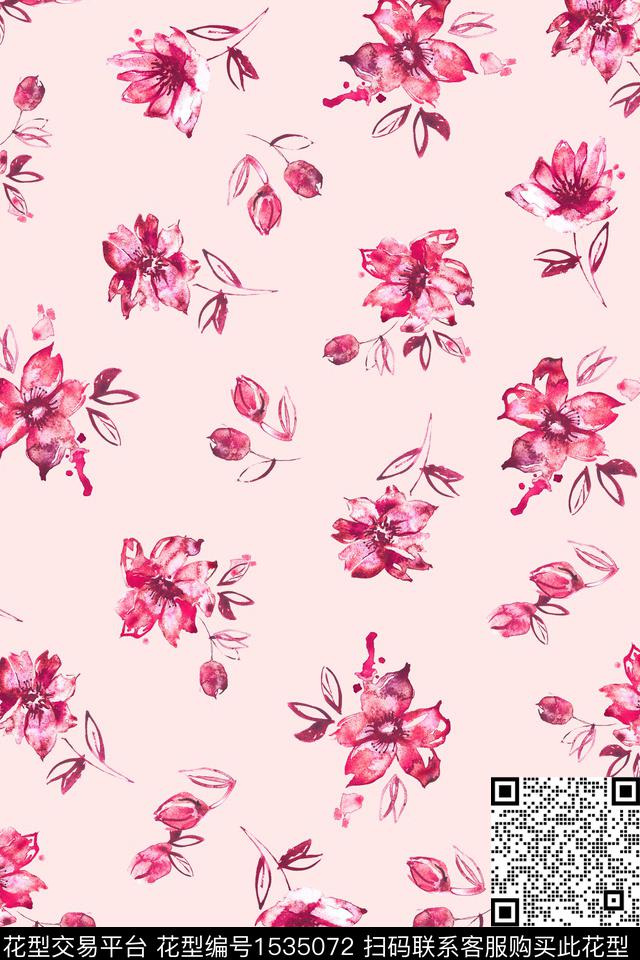 清爽底花卉花卉小碎花数码印花华亿平台下载（图片编号: 1535072） - 瓦栏（Walan）