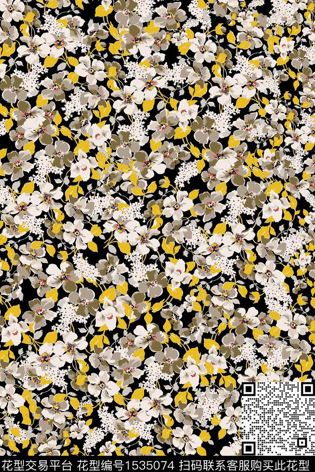 花卉小碎花数码印花华亿平台下载（图片编号: 1535074） - 瓦栏（Walan）