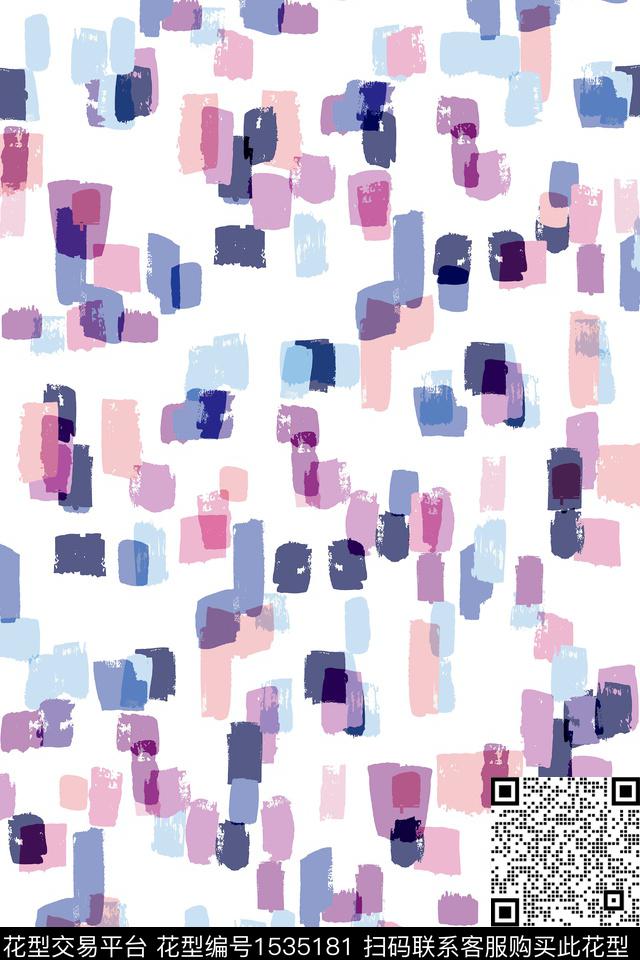 抽象笔触几何数码印花华亿平台下载（图片编号: 1535181） - 瓦栏（Walan）