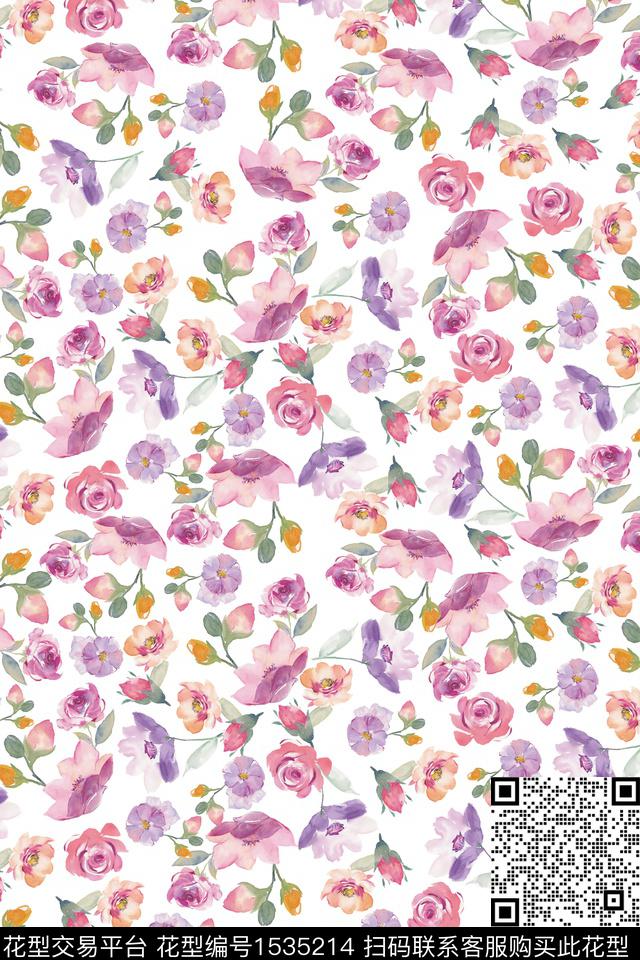 数码华亿平台春夏华亿平台花卉数码印花华亿平台下载（图片编号: 1535214） - 瓦栏（Walan）