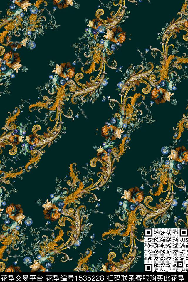 花卉小花民族风数码印花华亿平台下载（图片编号: 1535228） - 瓦栏（Walan）