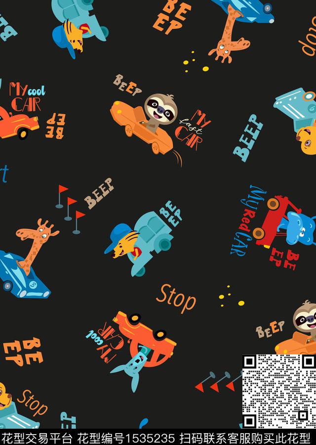 趣味动物卡通传统印花华亿平台下载（图片编号: 1535235） - 瓦栏（Walan）