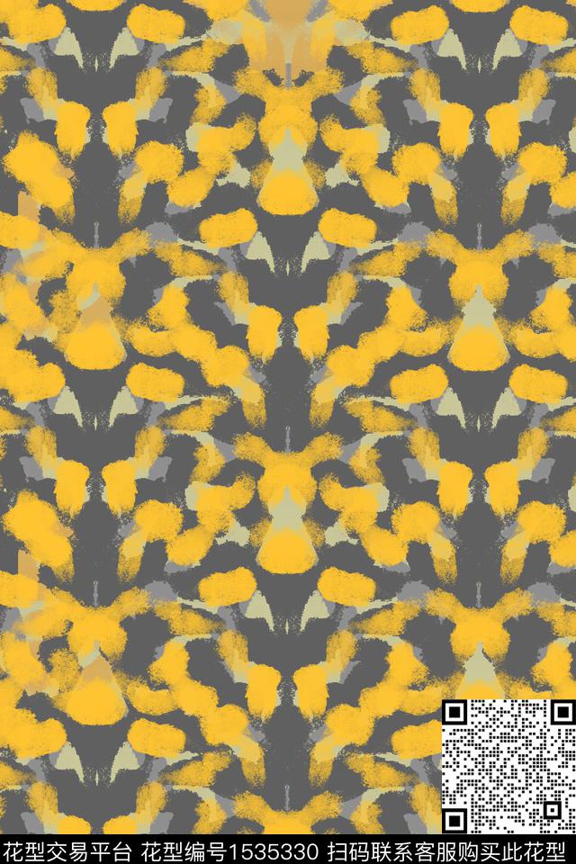 民族风笔触复古数码印花华亿平台下载（图片编号: 1535330） - 瓦栏（Walan）