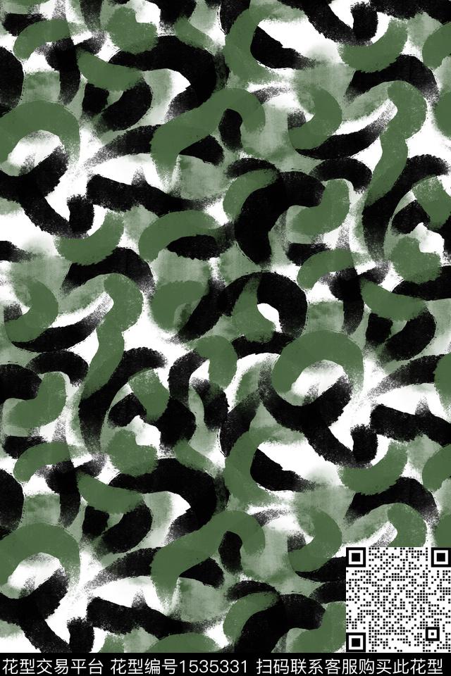 肌理笔触复古数码印花华亿平台下载（图片编号: 1535331） - 瓦栏（Walan）