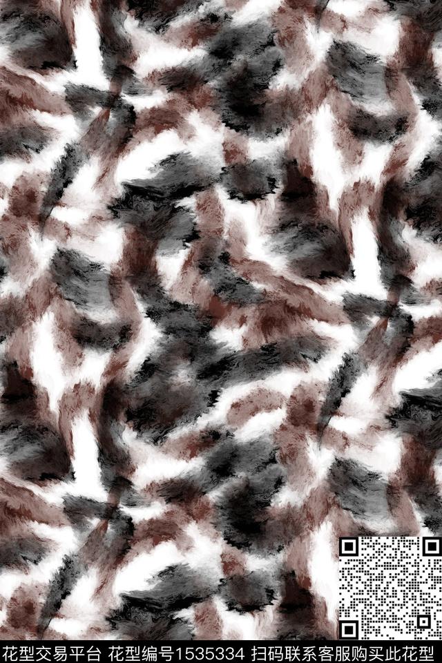 肌理笔触抽象数码印花华亿平台下载（图片编号: 1535334） - 瓦栏（Walan）