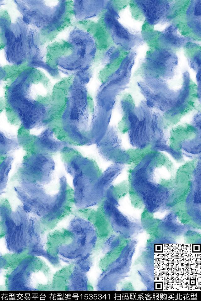 肌理笔触抽象数码印花华亿平台下载（图片编号: 1535341） - 瓦栏（Walan）