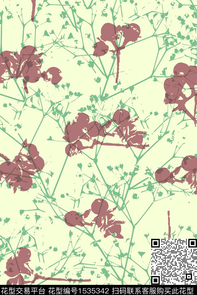 树枝年轻女性水果传统印花华亿平台下载（图片编号: 1535342） - 瓦栏（Walan）