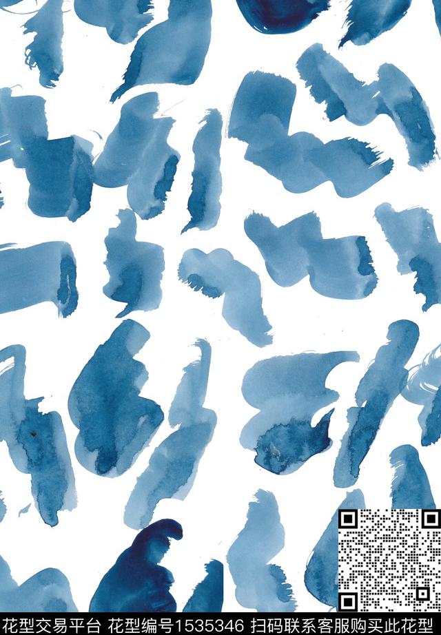 水彩手绘抽象数码印花华亿平台下载（图片编号: 1535346） - 瓦栏（Walan）